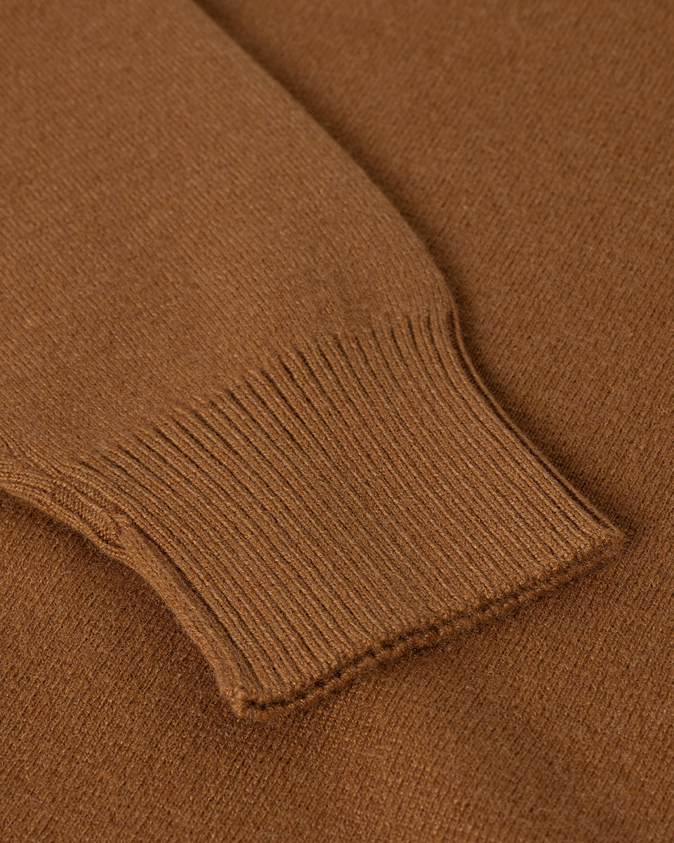 Relaxed Milano Stitch Dark Camel Jumper
