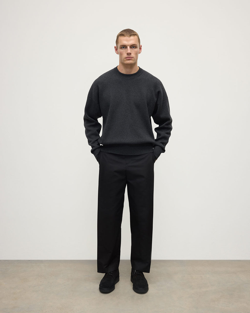 Relaxed Milano Stitch Charcoal Jumper