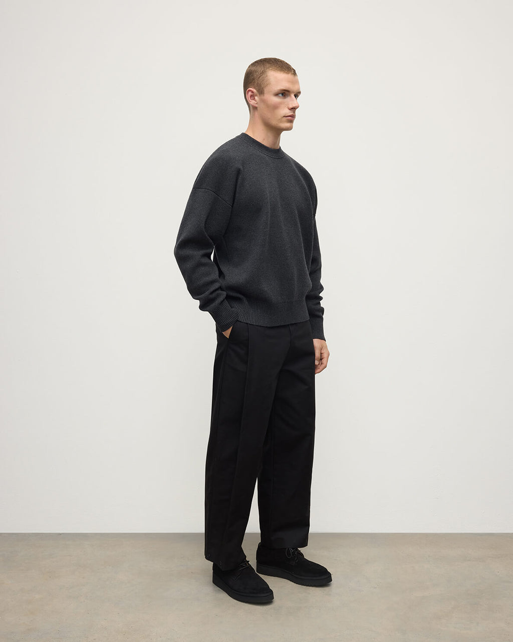 Relaxed Milano Stitch Charcoal Jumper