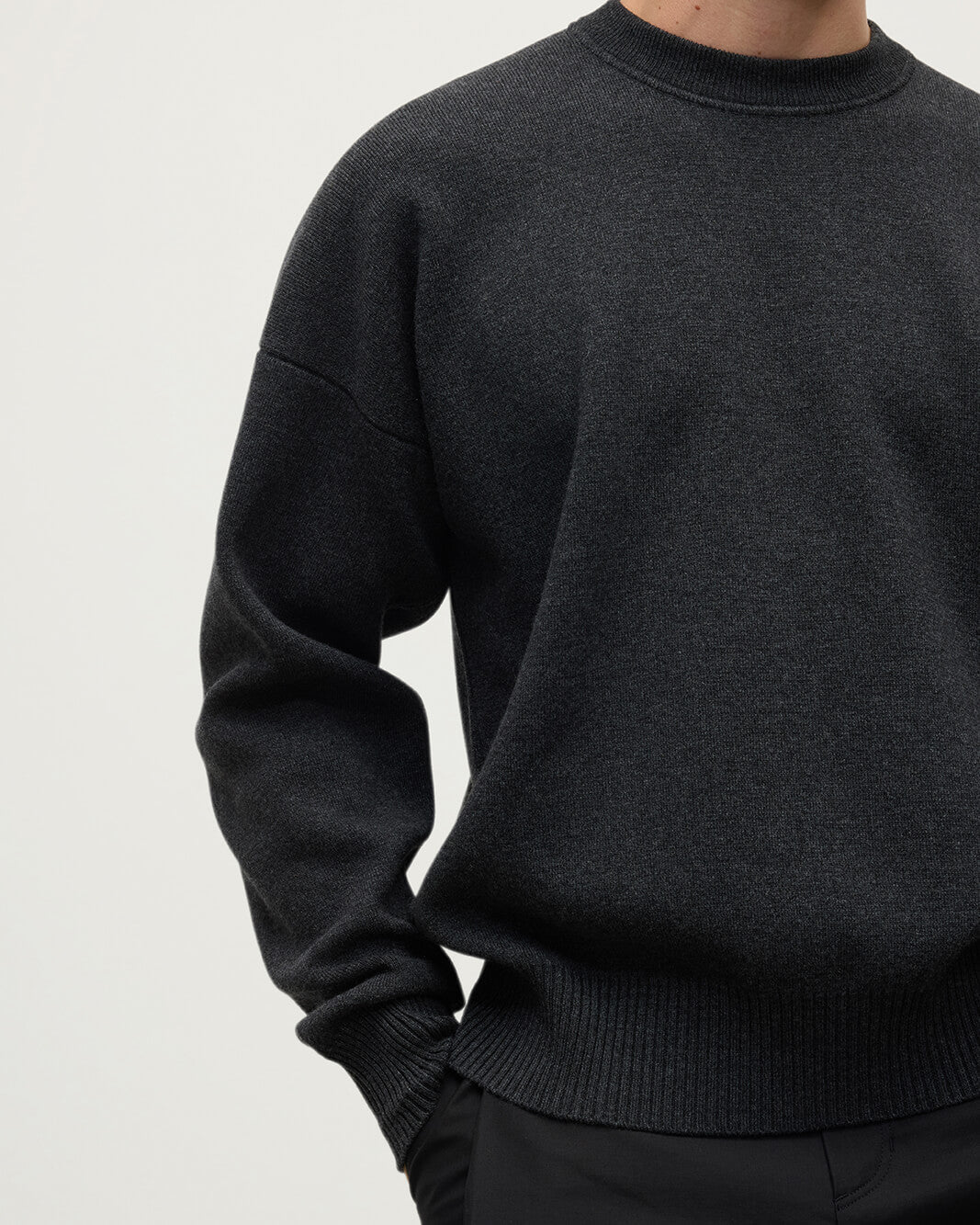 Relaxed Milano Stitch Charcoal Jumper