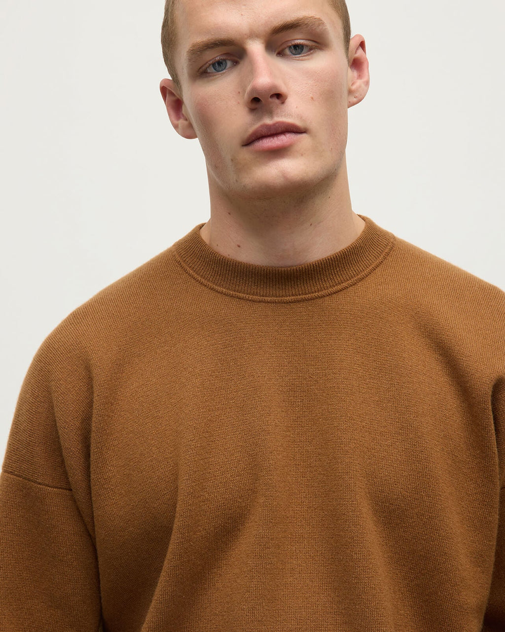 Relaxed Milano Stitch Dark Camel Jumper