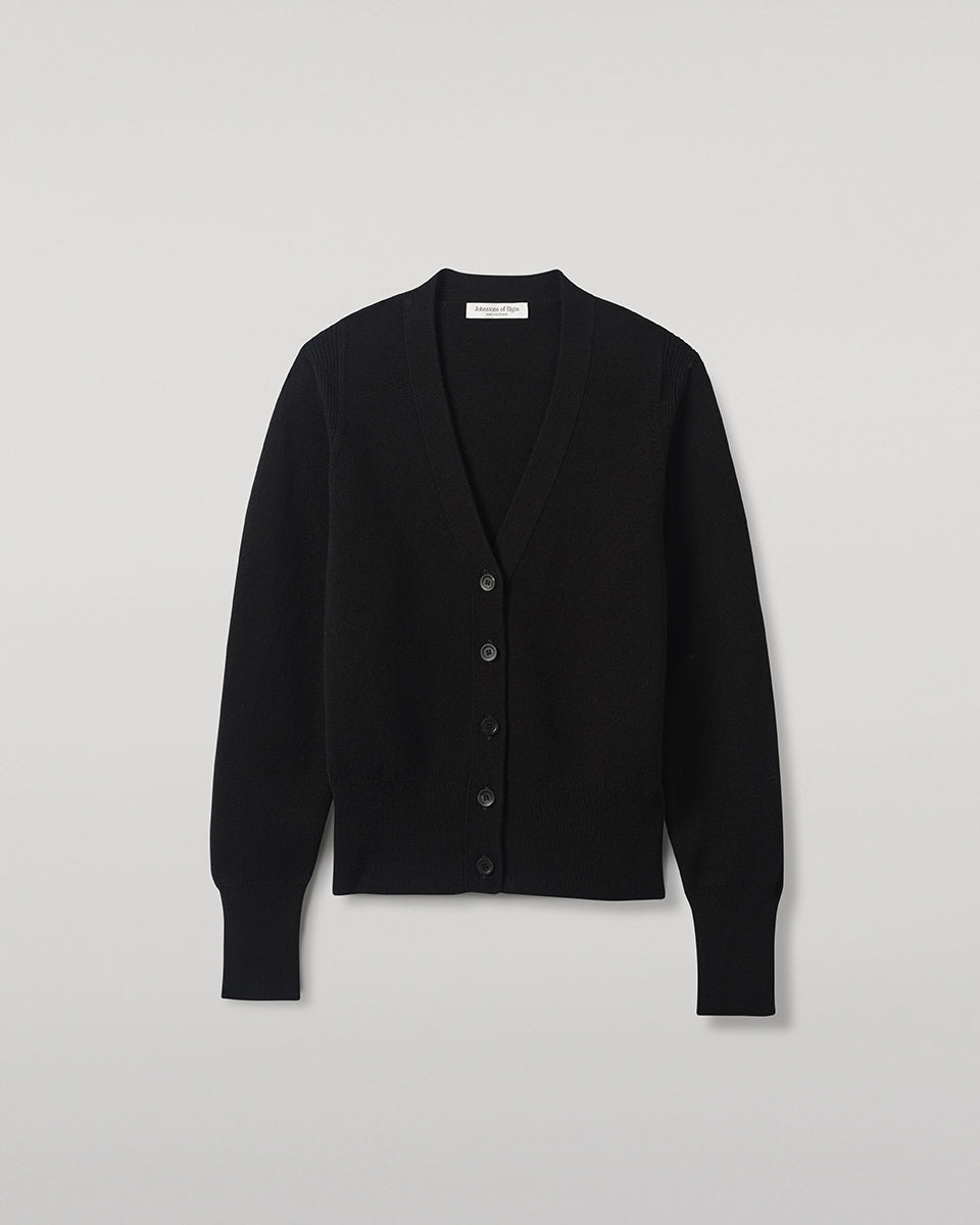 Milano Stitch Black Cashmere Cardigan