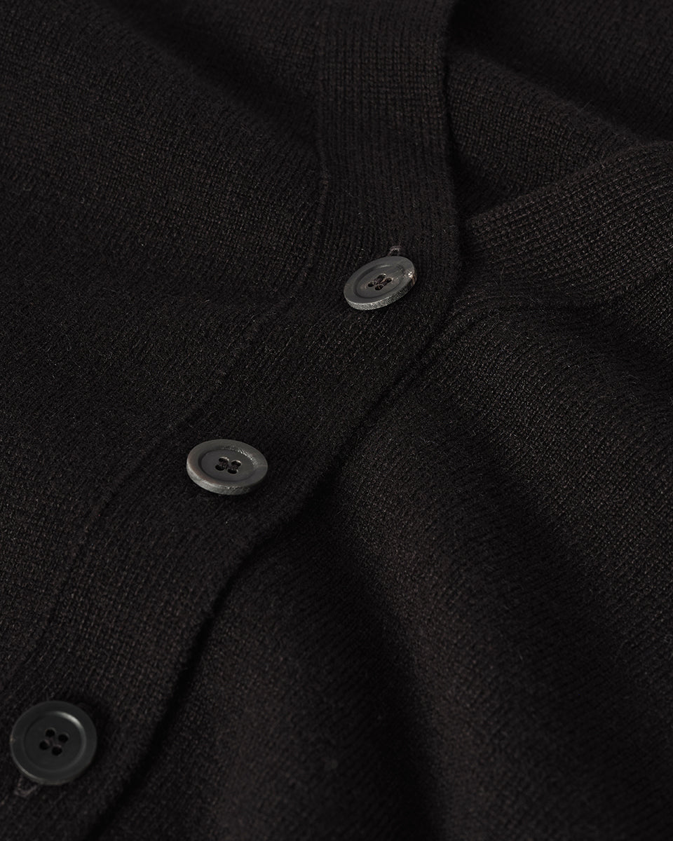 Milano Stitch Black Cashmere Cardigan