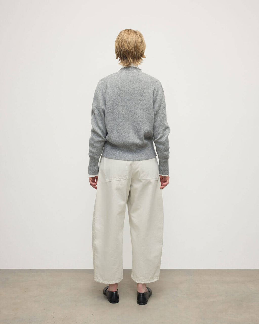 Milano Stitch Light Grey Cashmere Cardigan
