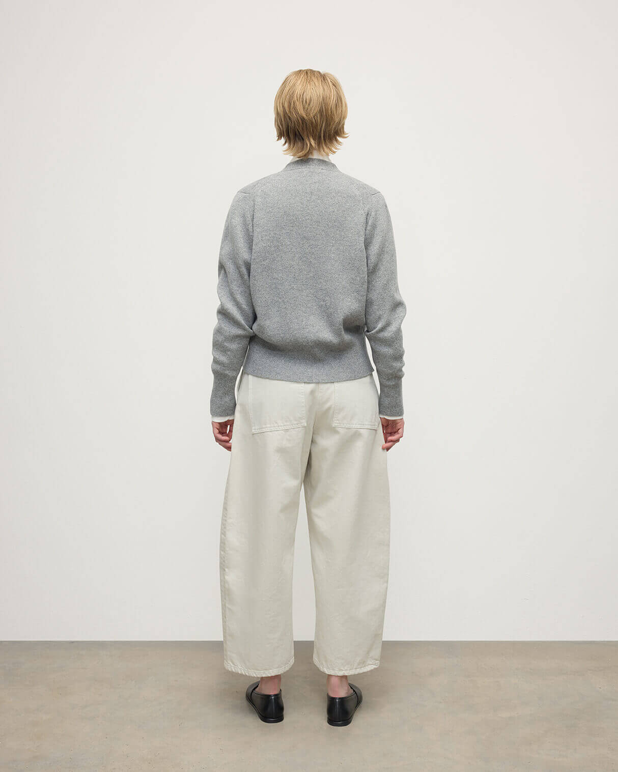 Milano Stitch Light Grey Cashmere Cardigan
