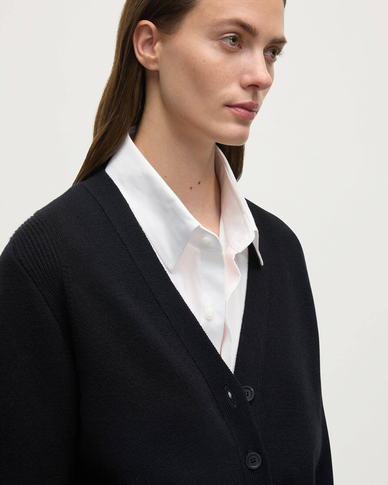Milano Stitch Black Cashmere Cardigan