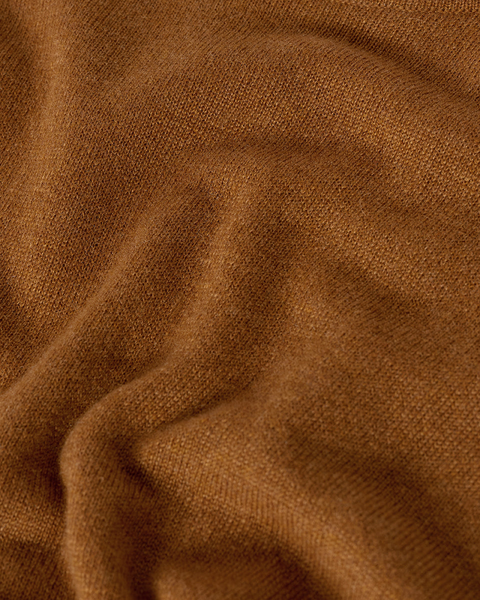Tie-Waist Cashmere Dark Camel Jumper Dress