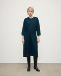 Tie-Waist Cashmere Dark Green Jumper Dress