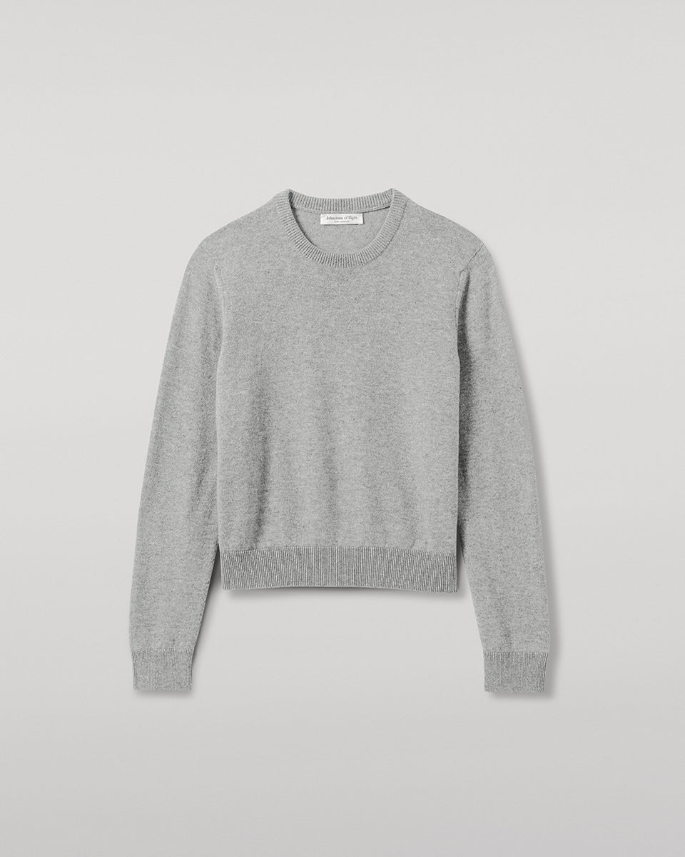 Classic Cashmere Light Grey Round Neck Jumper