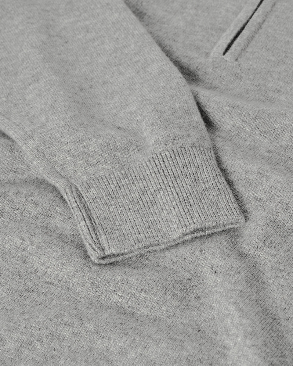 Classic Cashmere Light Grey Zip Neck Jumper