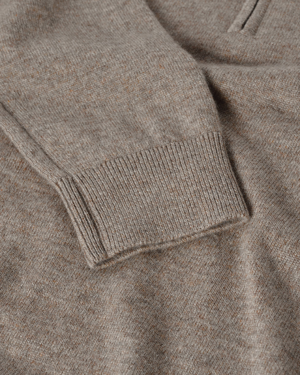 Classic Cashmere Brown Zip Neck Jumper