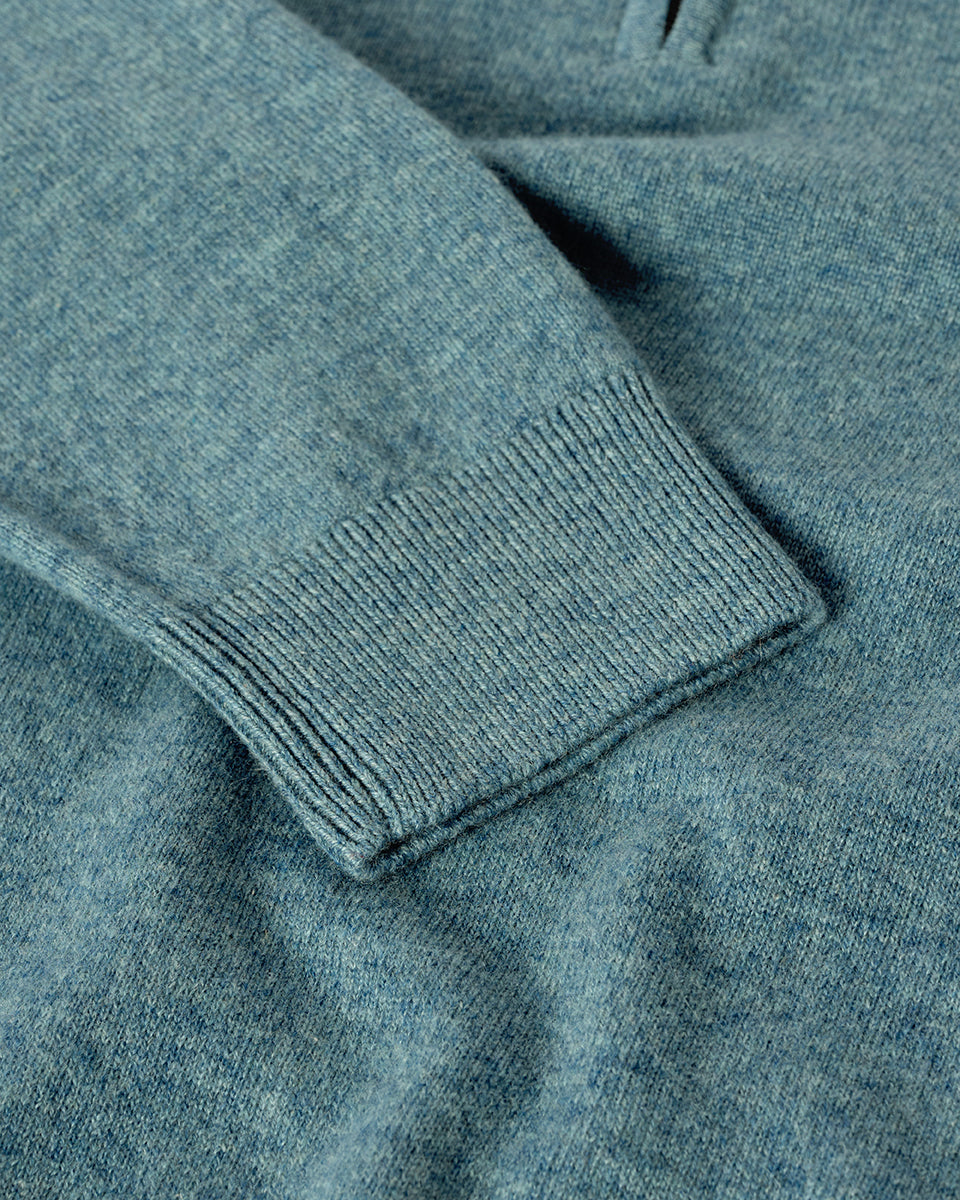 Classic Cashmere Green Zip Neck Jumper