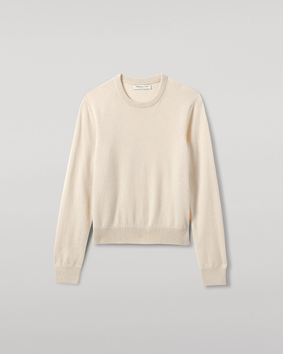 Classic Cashmere Cream Round Neck Jumper