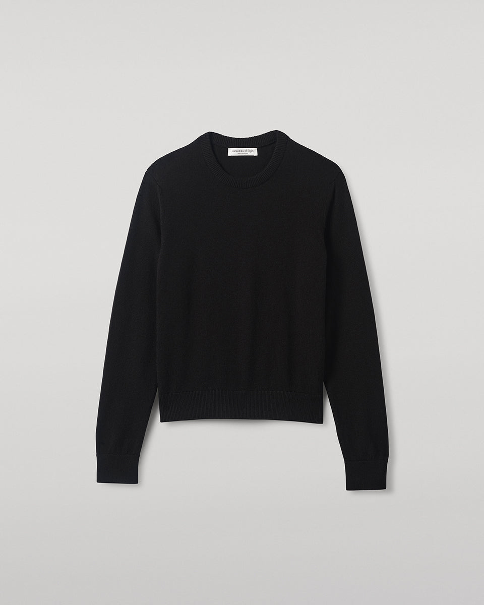 Classic Cashmere Black Round Neck Jumper