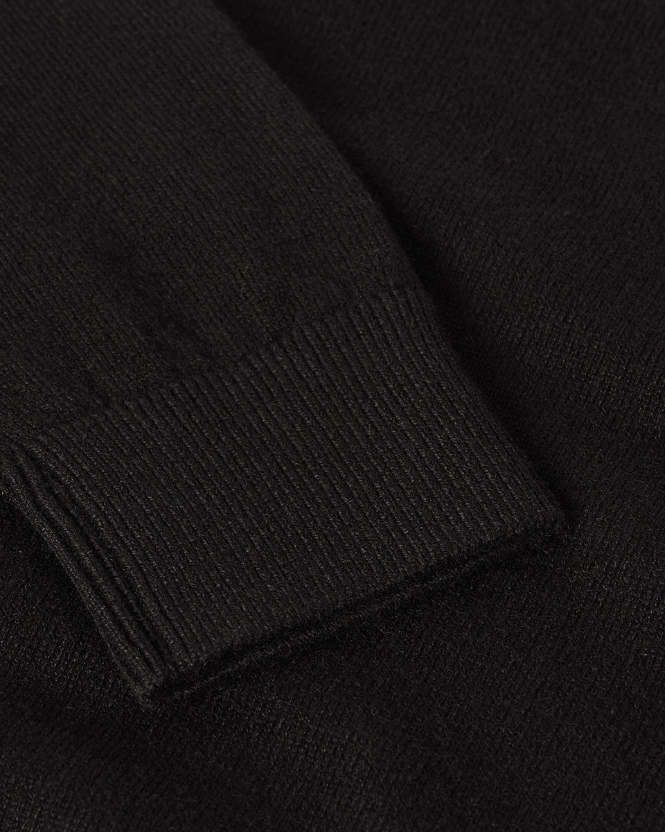 Classic Cashmere Black Round Neck Jumper