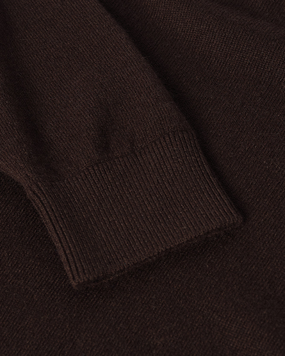 Classic Cashmere Dark Brown Round Neck Jumper