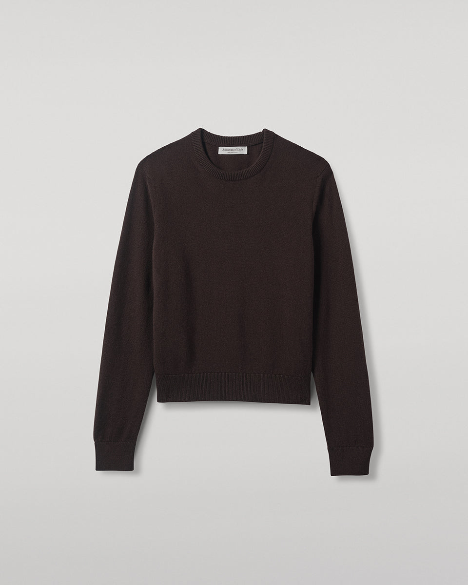 Classic Cashmere Dark Brown Round Neck Jumper
