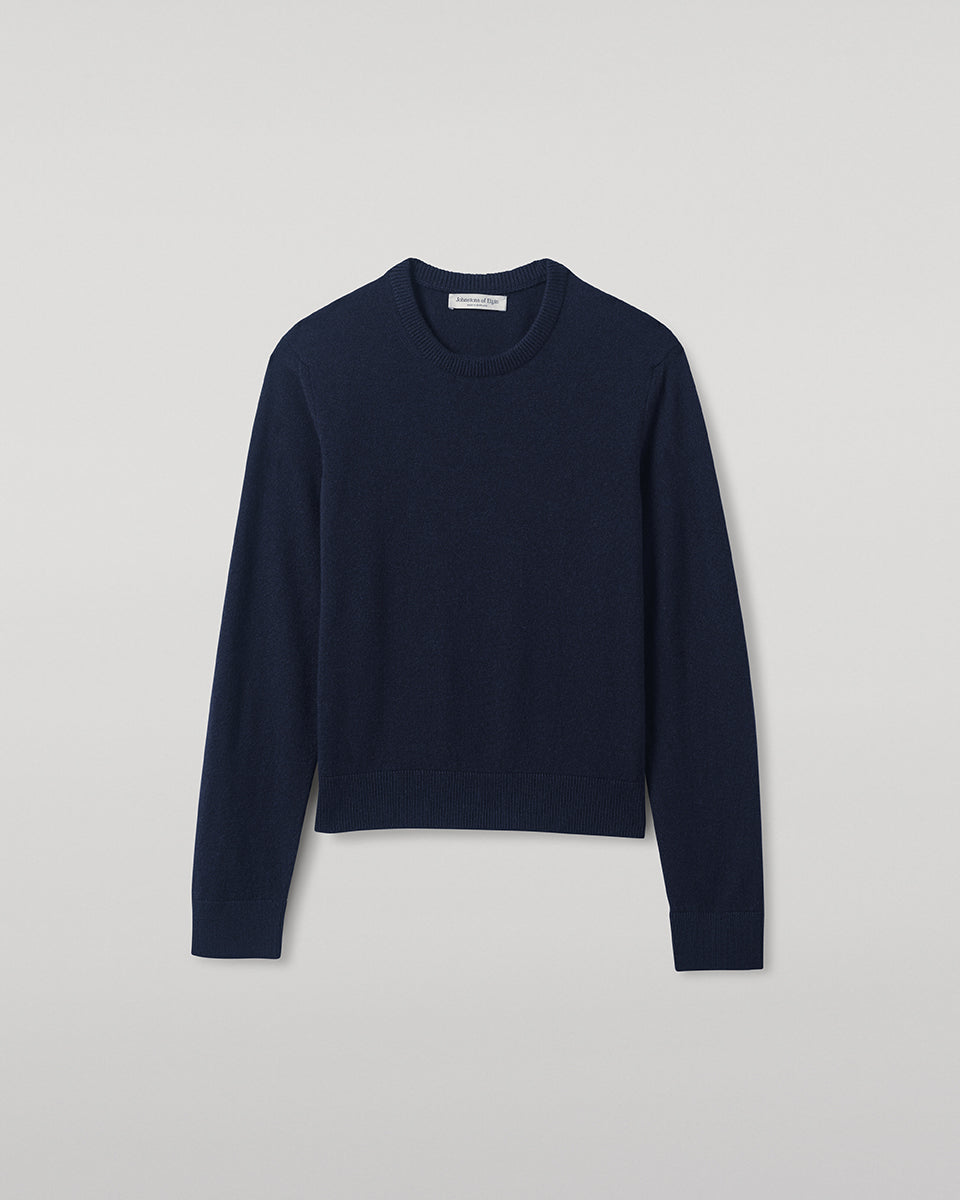 Classic Cashmere Dark Navy Round Neck Jumper