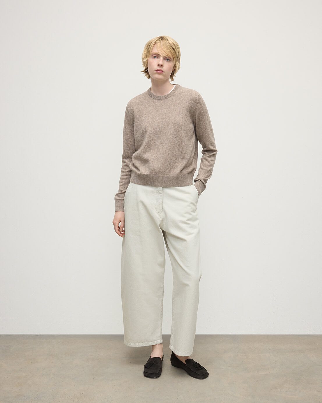 Classic Cashmere Brown Round Neck Jumper