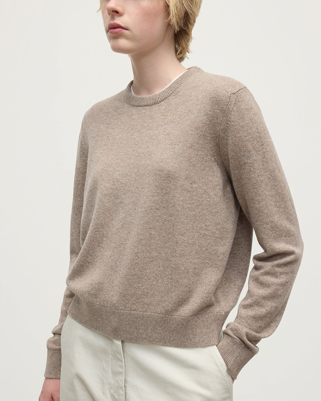 Classic Cashmere Brown Round Neck Jumper