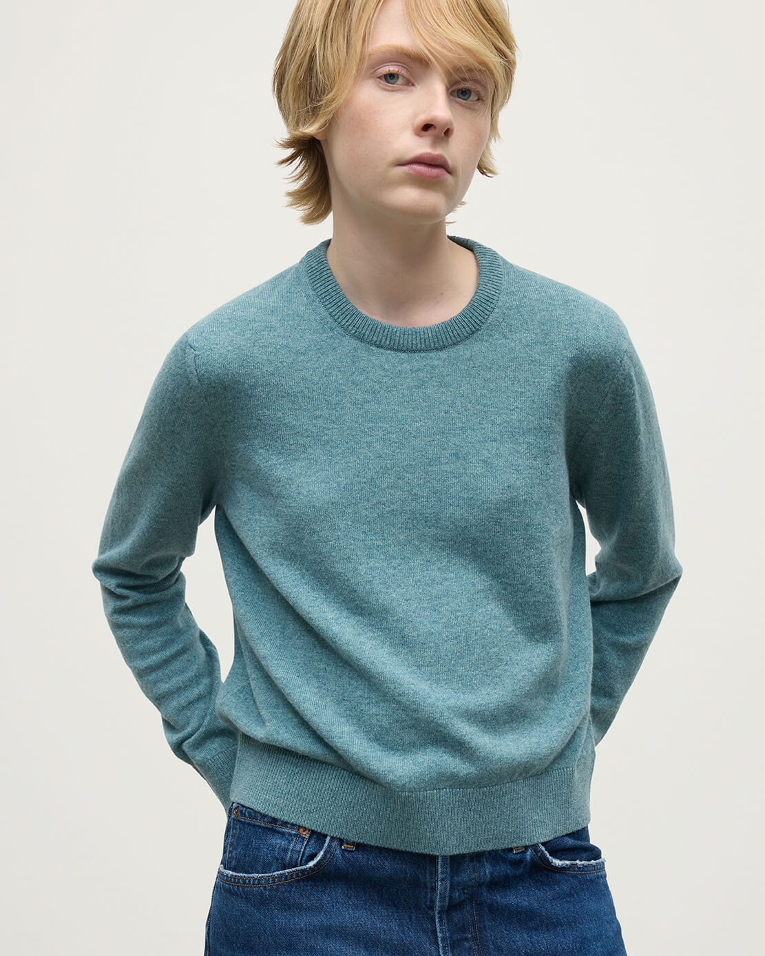 Classic Cashmere Green Round Neck Jumper
