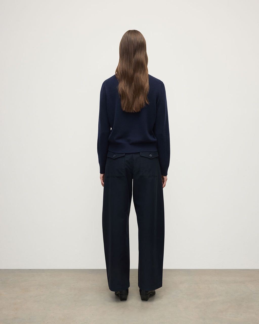 Classic Cashmere Dark Navy Round Neck Jumper