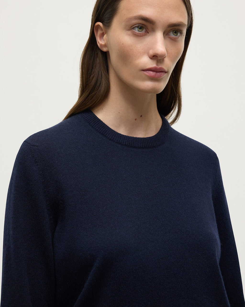 Classic Cashmere Dark Navy Round Neck Jumper
