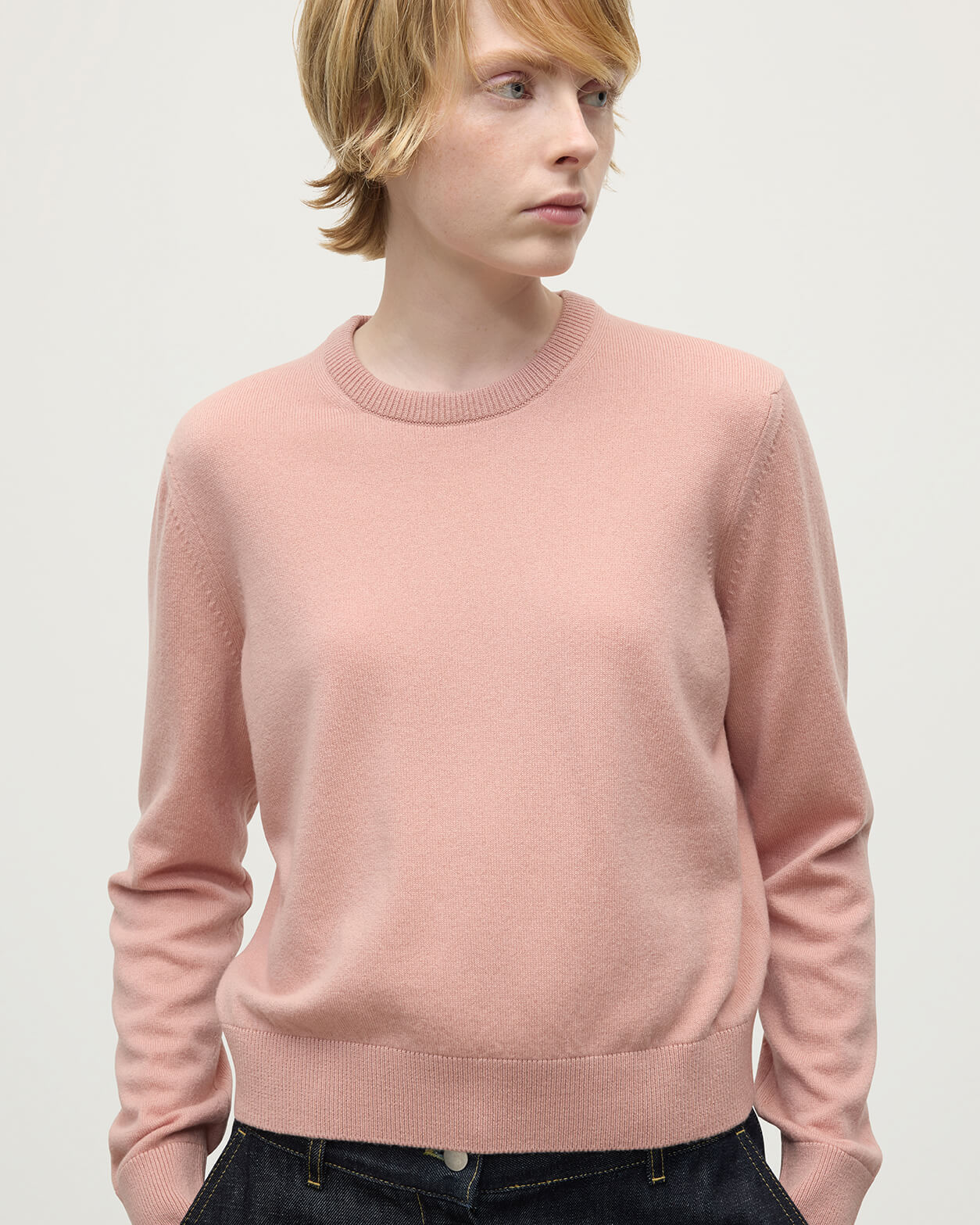 Classic Cashmere Pink Round Neck Jumper