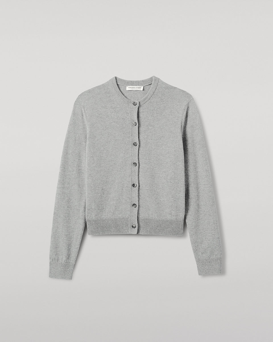 Classic Cashmere Light Grey Cardigan