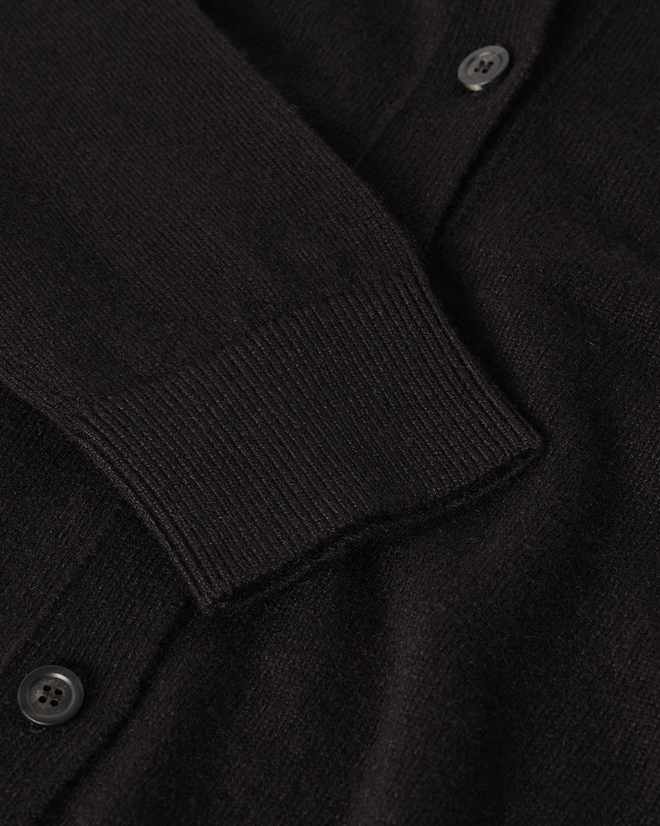 Classic Cashmere Black Cardigan