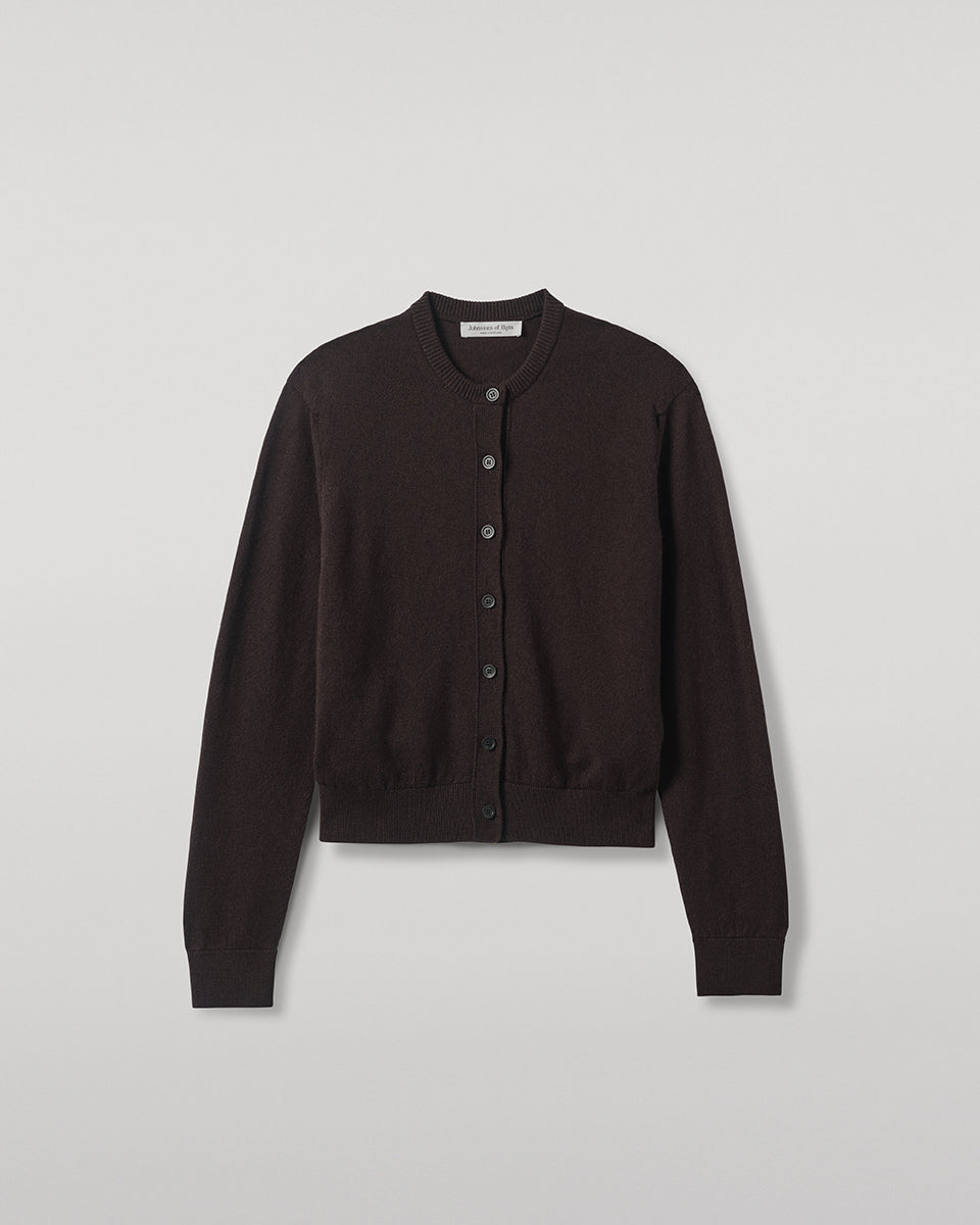 Classic Cashmere Dark Brown Cardigan