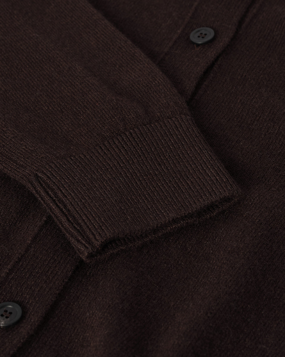 Classic Cashmere Dark Brown Cardigan