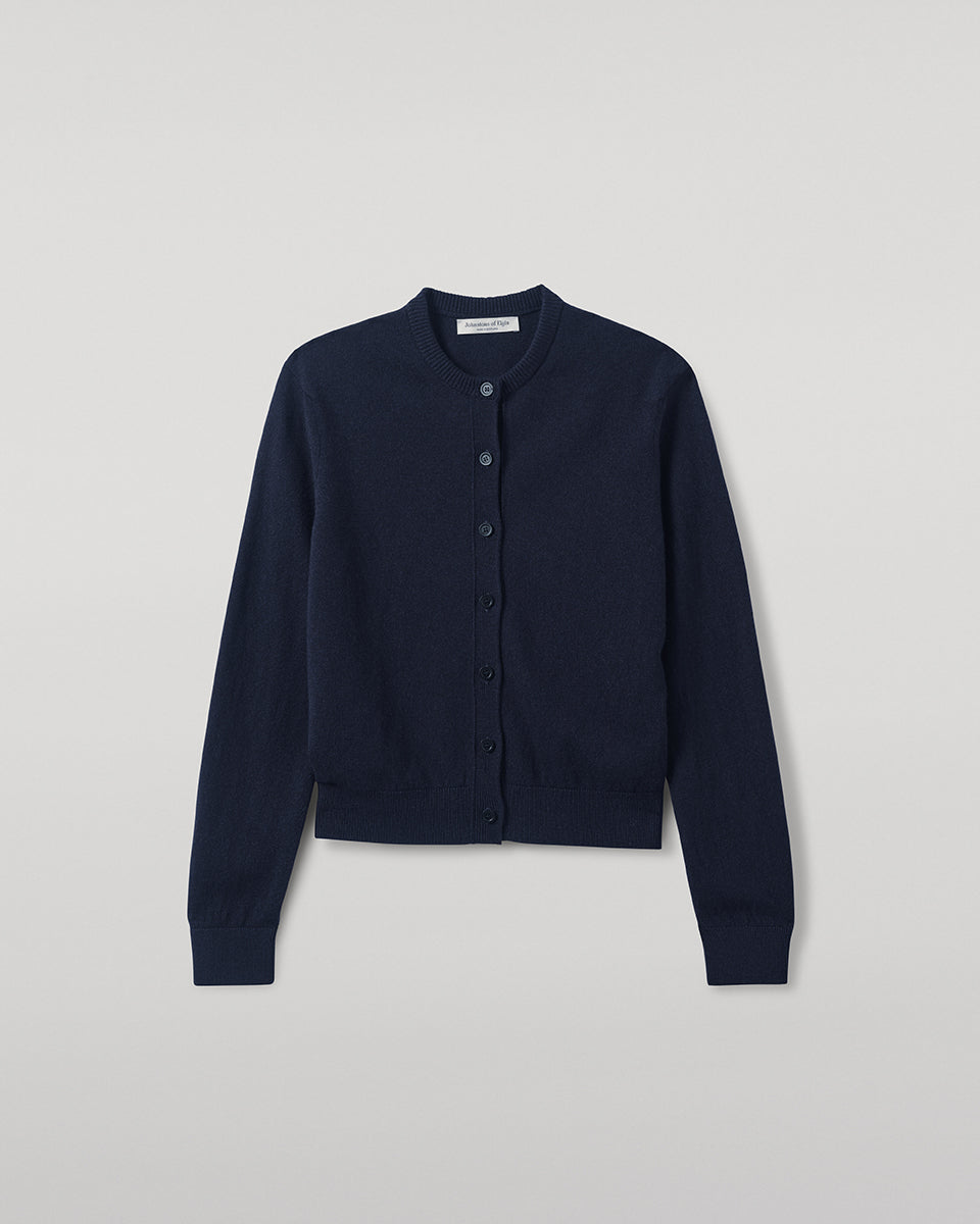 Classic Cashmere Dark Navy Cardigan