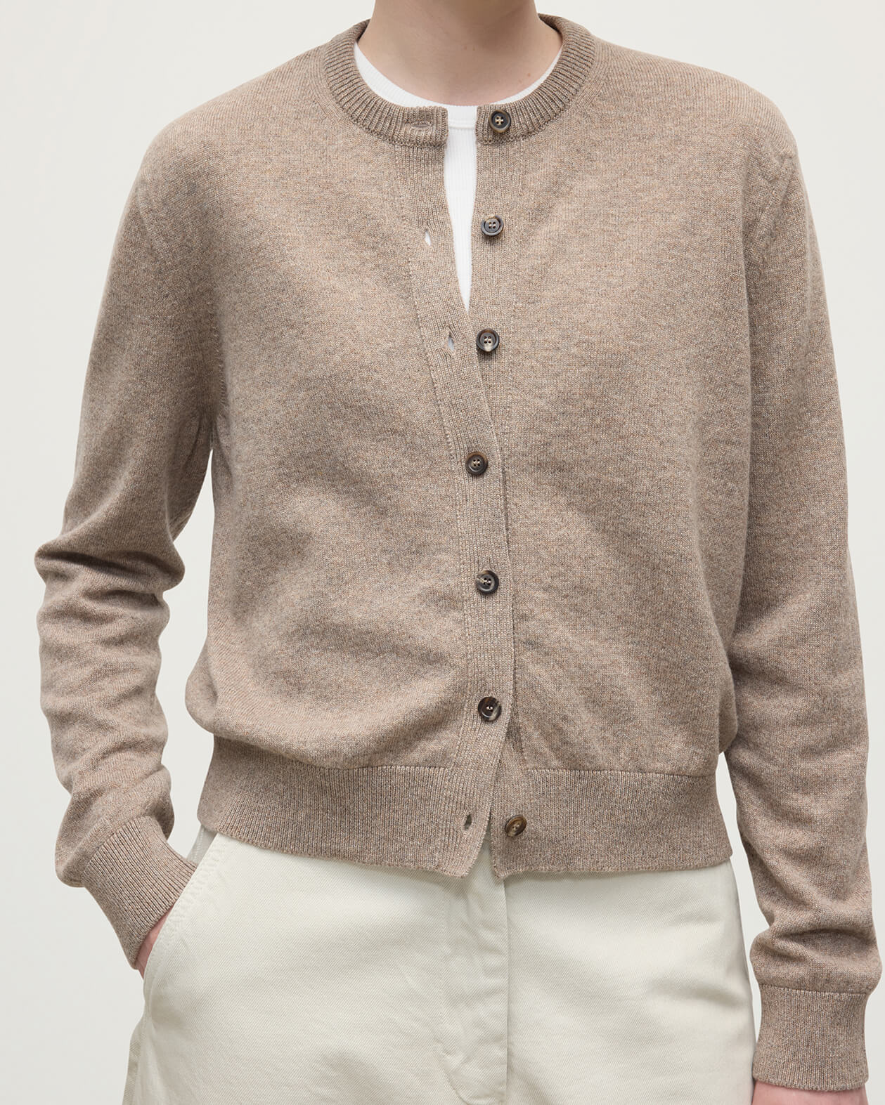 Classic Cashmere Brown Cardigan
