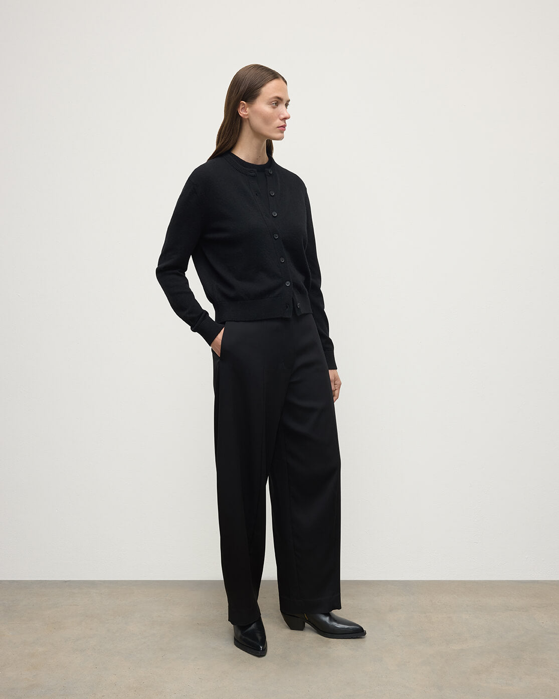Classic Cashmere Black Cardigan