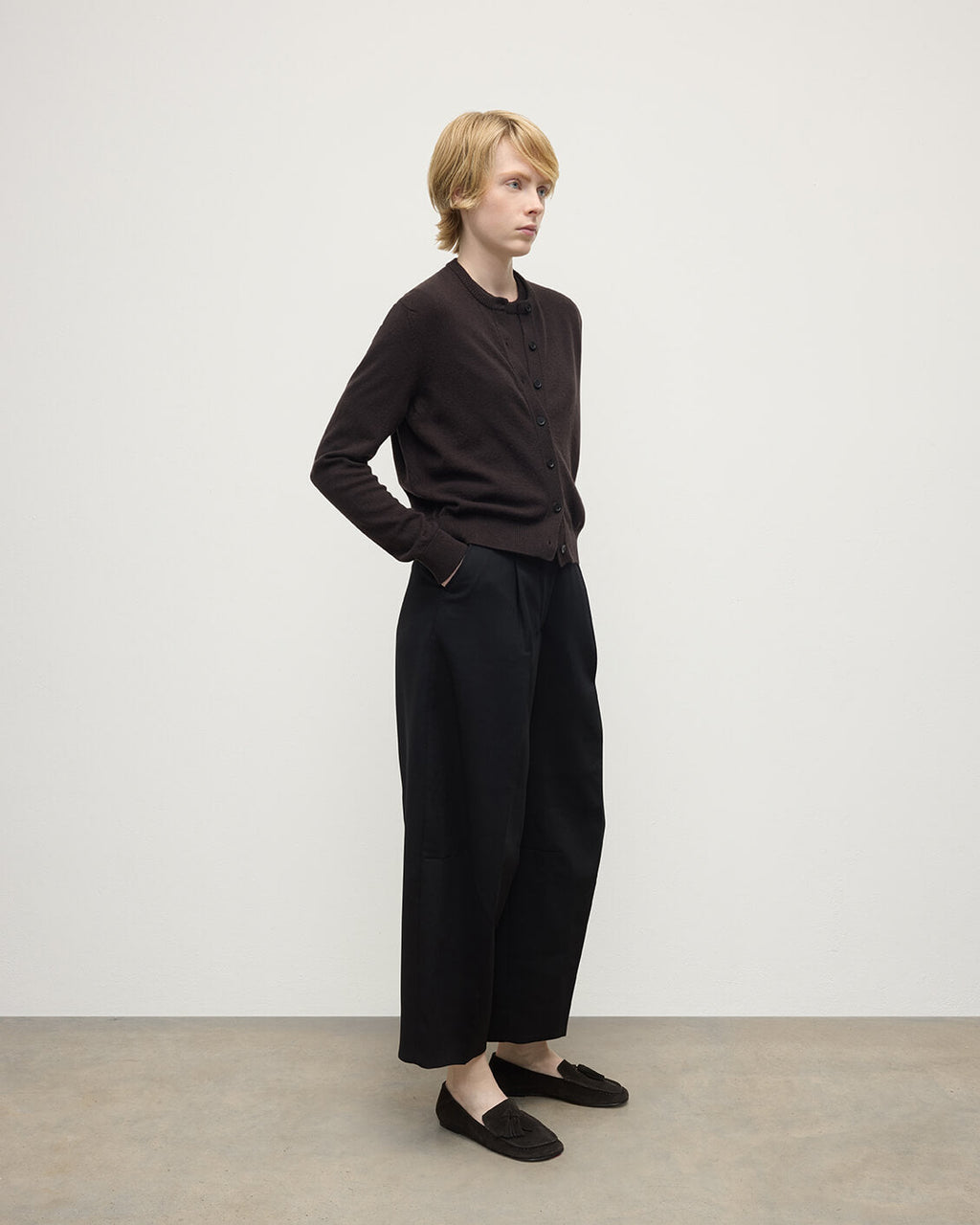 Classic Cashmere Dark Brown Cardigan