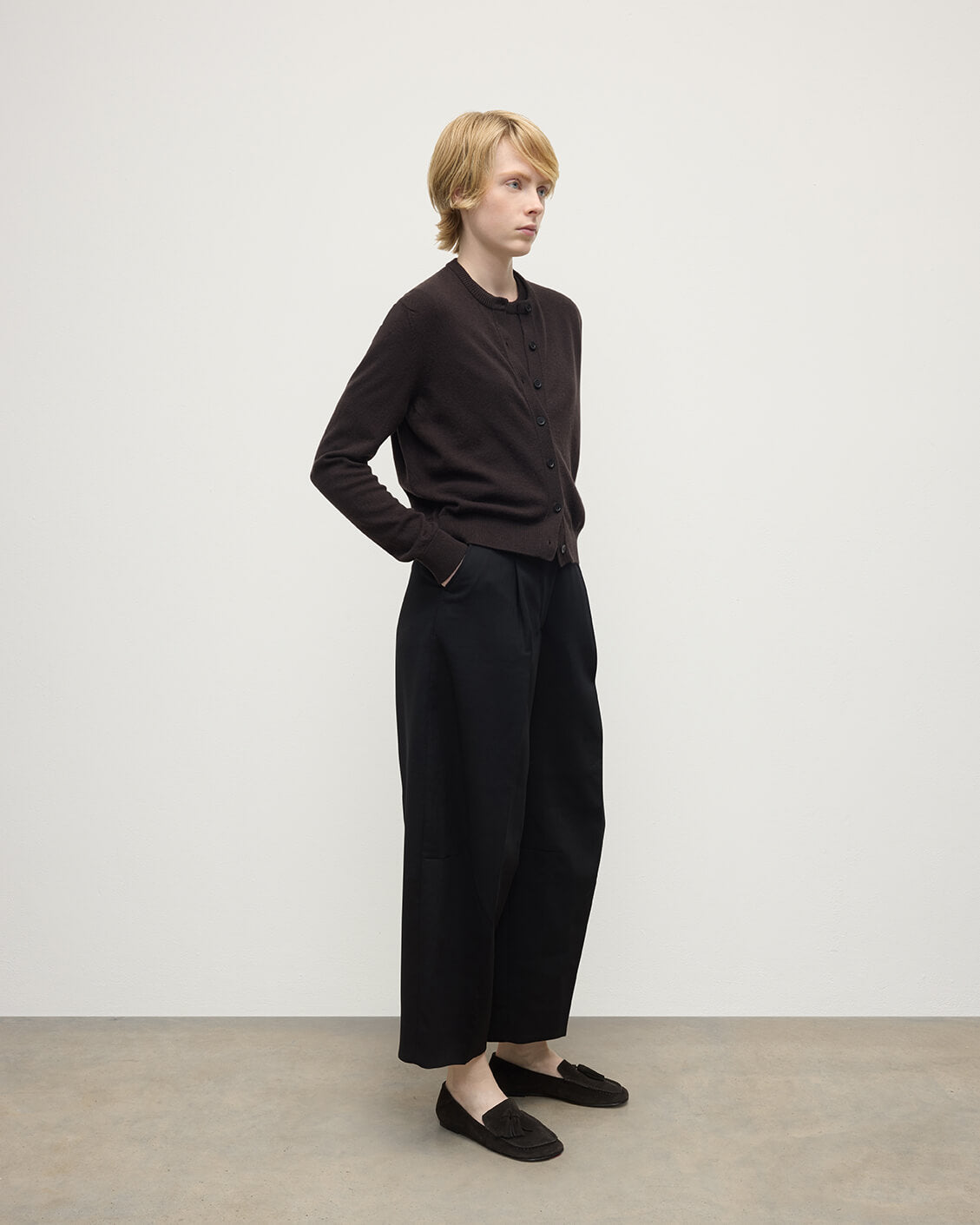 Classic Cashmere Dark Brown Cardigan