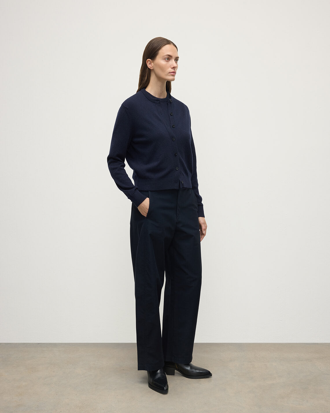 Classic Cashmere Dark Navy Cardigan
