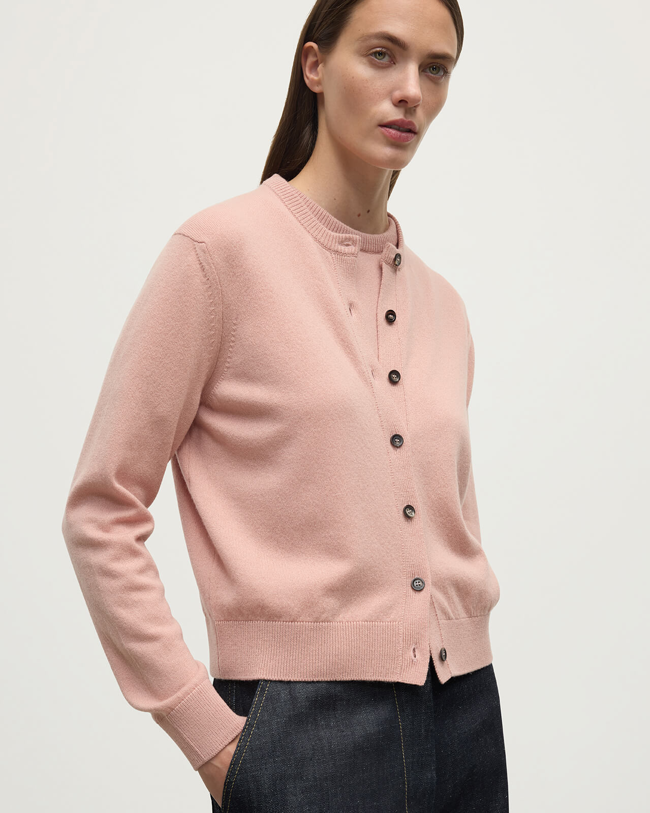 Classic Cashmere Pink Cardigan