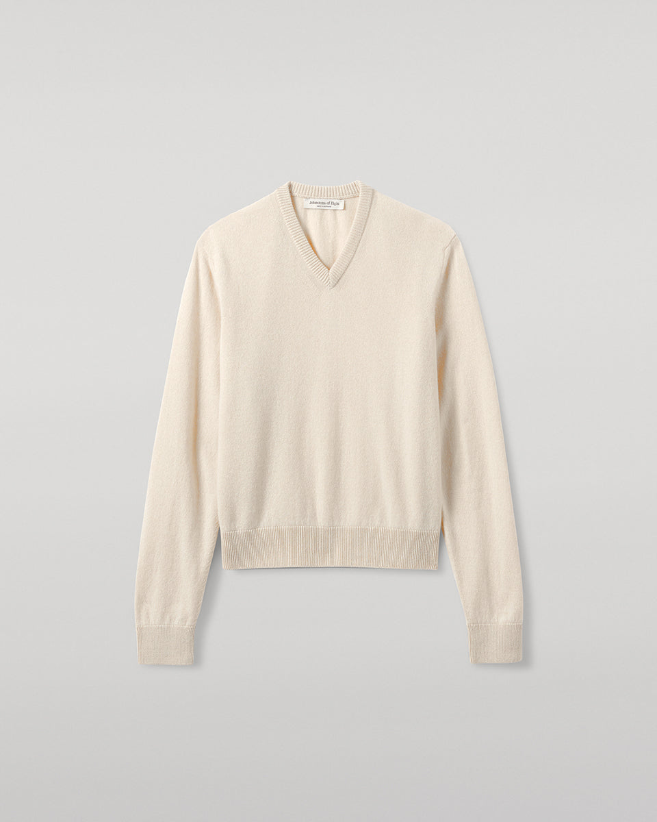 Classic Cashmere Cream V Neck Jumper