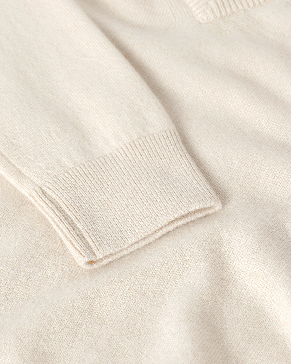Classic Cashmere Cream V Neck Jumper