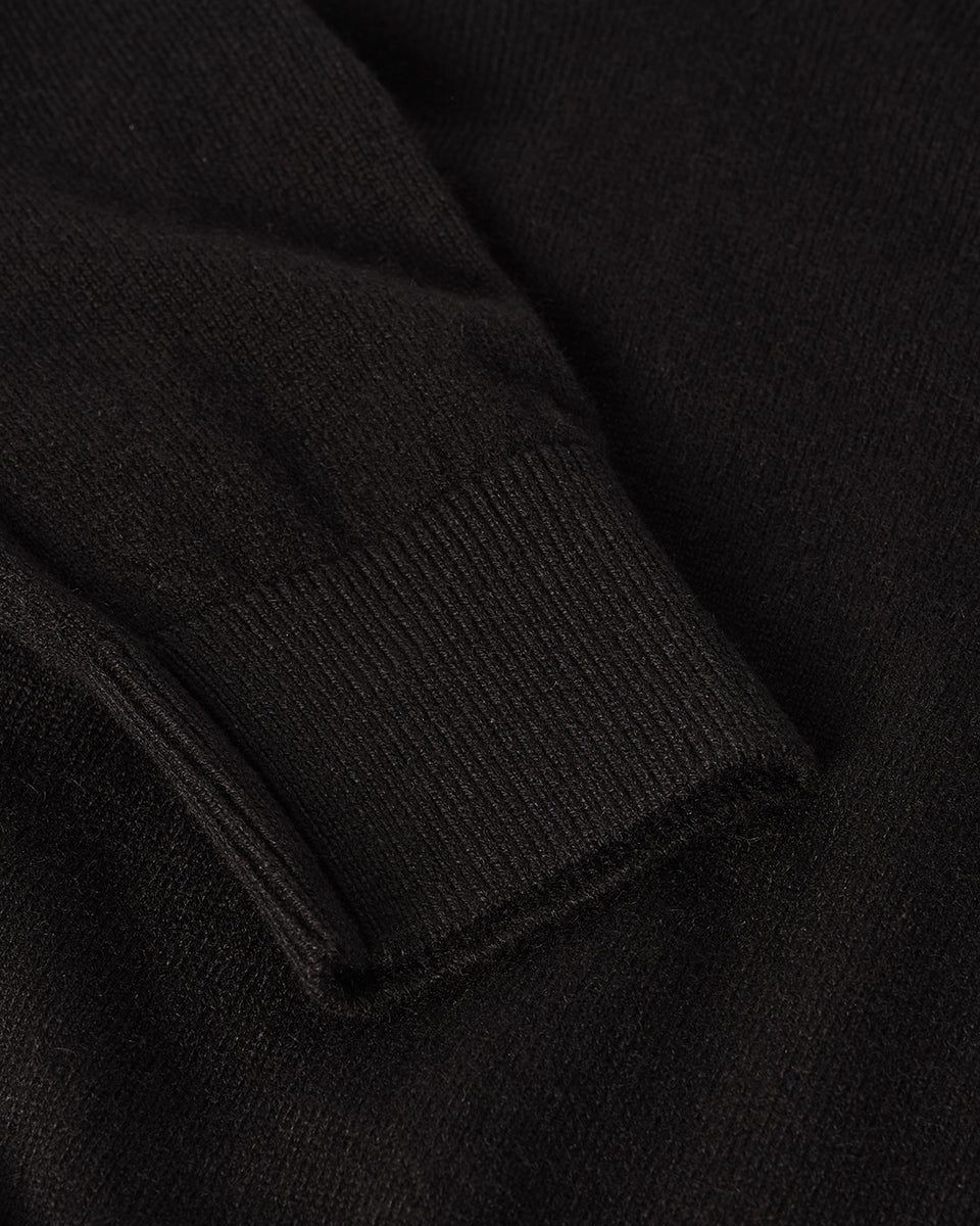 Classic Cashmere Black V Neck Jumper