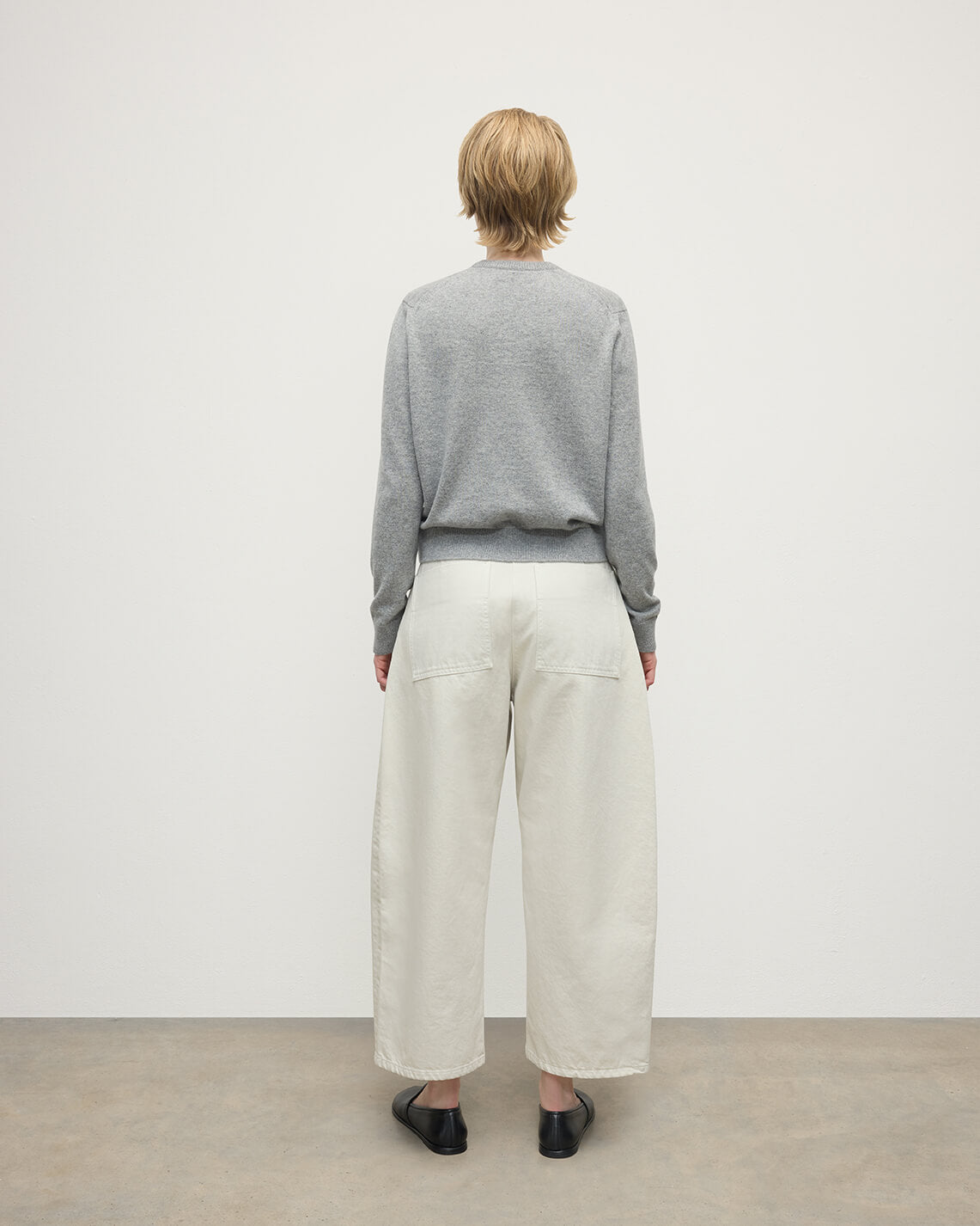 Classic Cashmere Light Grey V Neck Jumper