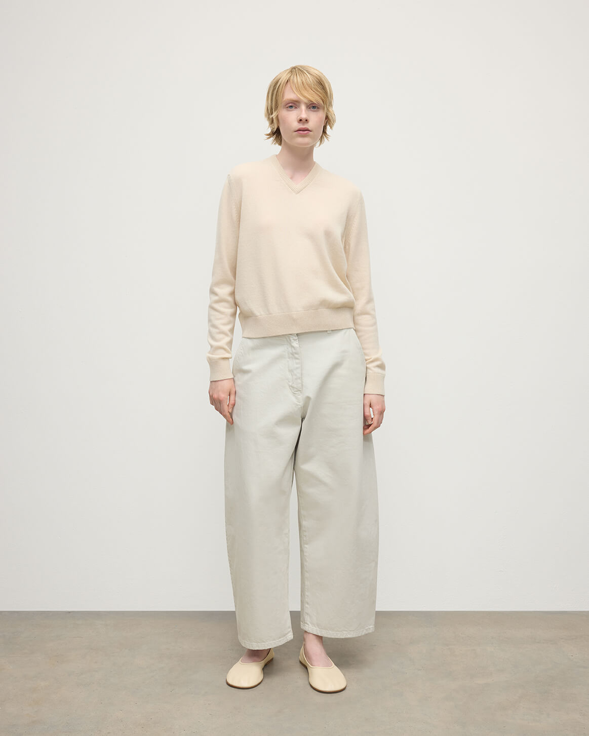 Classic Cashmere Cream V Neck Jumper