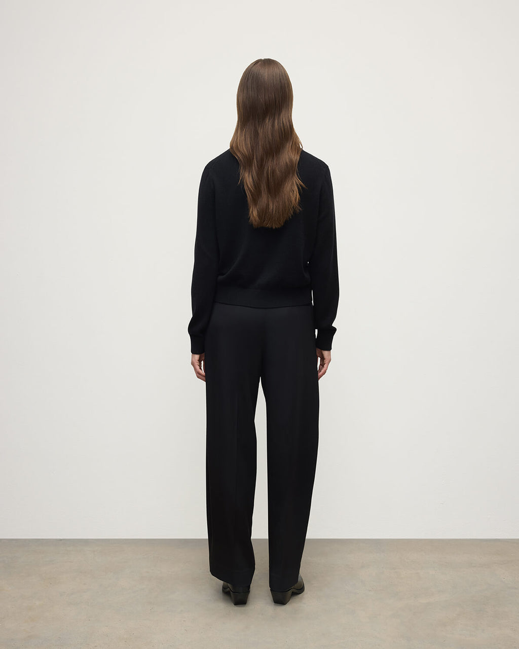 Classic Cashmere Black V Neck Jumper