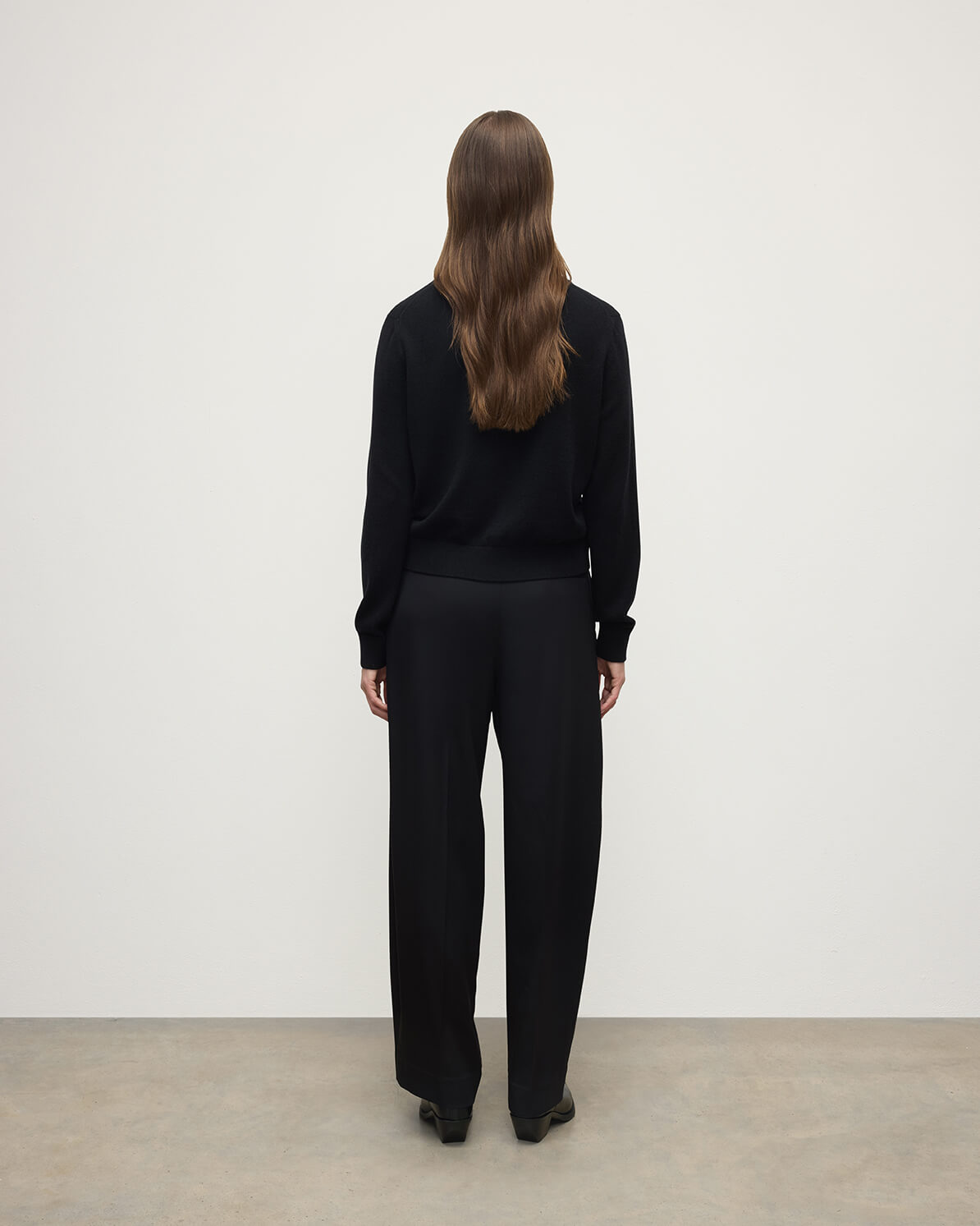 Classic Cashmere Black V Neck Jumper