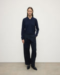 Classic Cashmere Dark Navy V Neck Jumper