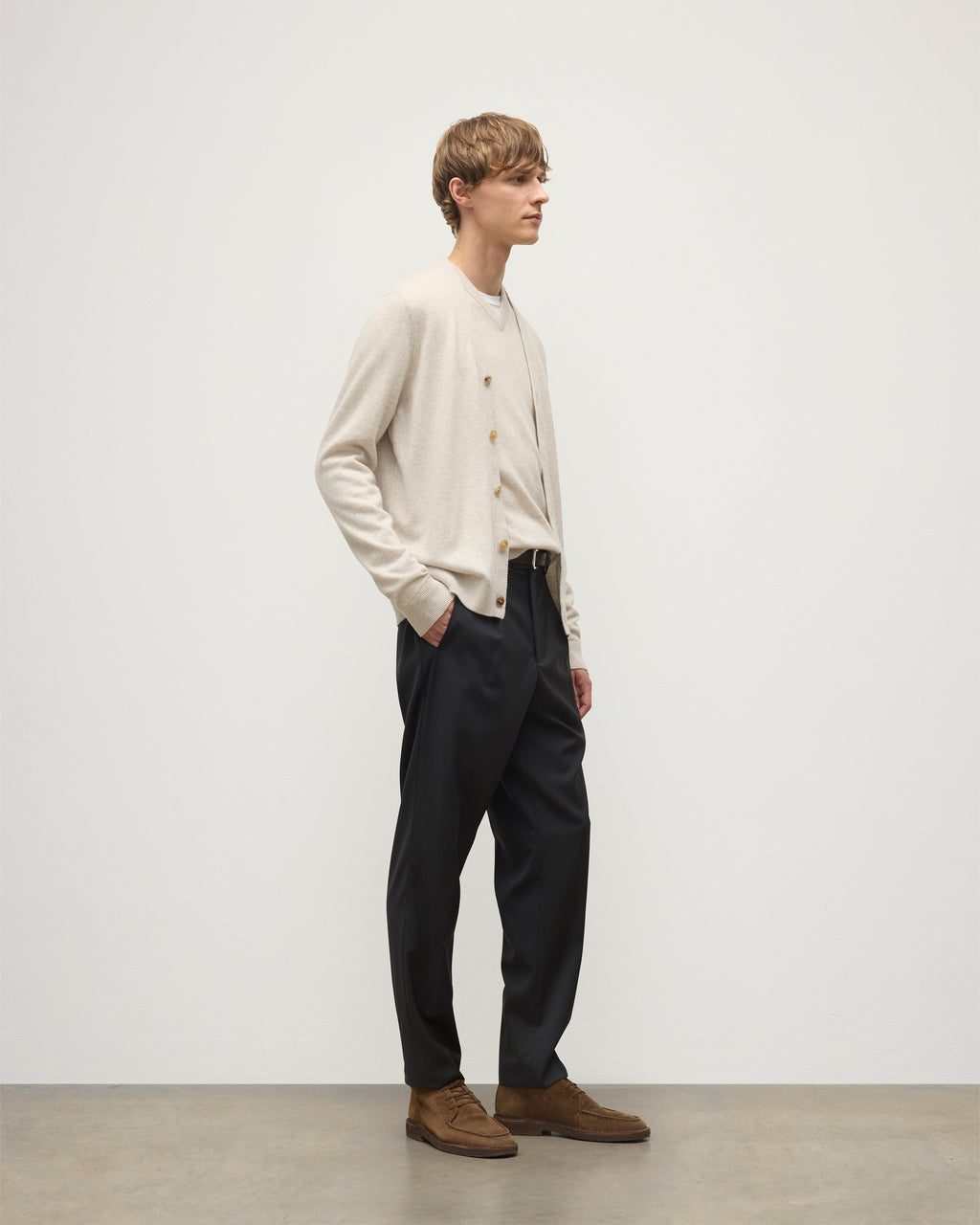 Rory Natural Classic Cashmere Cardigan