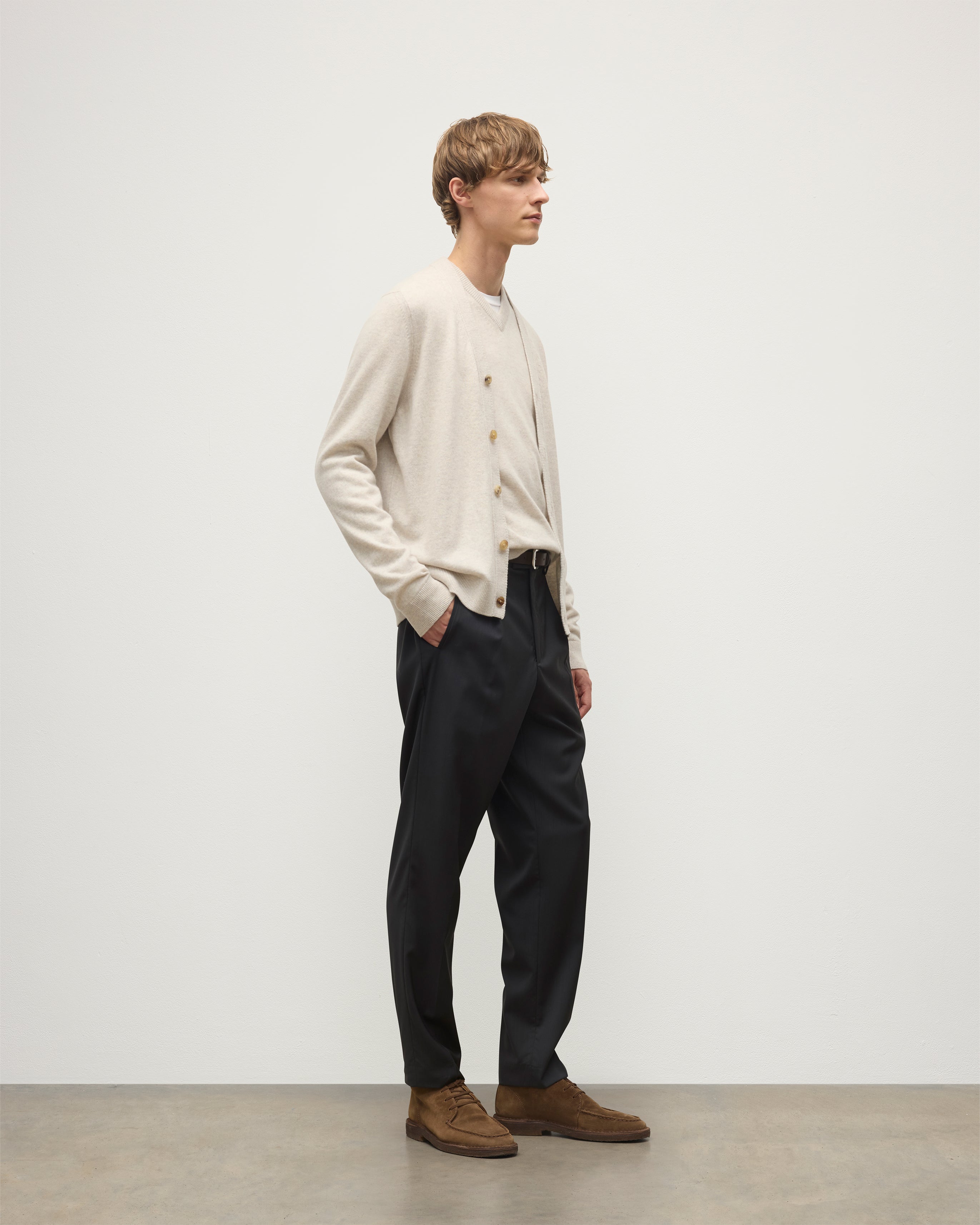 Rory Natural Classic Cashmere Cardigan