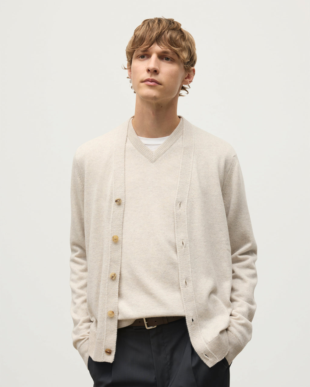 Rory Natural Classic Cashmere Cardigan